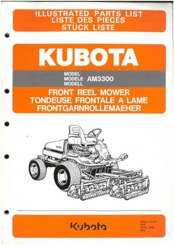 Kubota  Front Reel Mower AM3300 Parts Manual