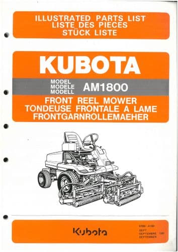 Kubota Front Reel MowerAM1800 Parts Manual