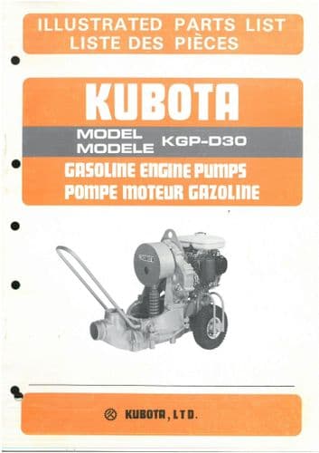 Kubota Gasoline Engine Pump KGP-D30 Parts Manual