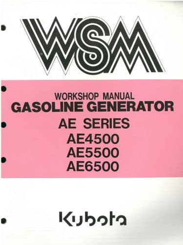 Kubota Gasoline Generator AE4500 AE5500 AE6500 Workshop Service Manual