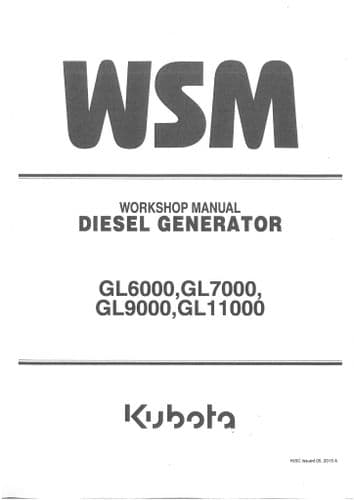 Kubota Generator GL6000 GL7000 GL9000 GL11000 Workshop Service Repair Manual