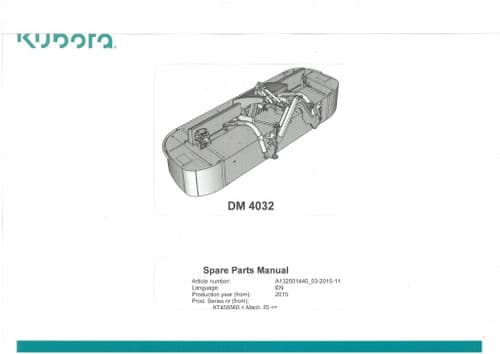 Kubota Mower DM 4032 Parts Manual
