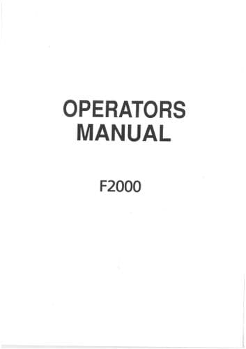 Kubota Ride on Mower F2000 Operators Manual