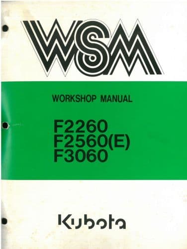 Kubota Ride on Mower F2260 F2560(E) F3060 Workshop Service Manual