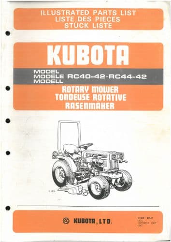 Kubota Rotary Mower RC40-42 & RC44-42 Parts Manual