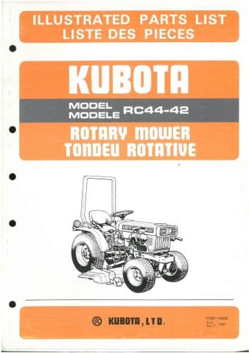 Kubota Rotary Mower RC44-42 Parts Manual - RC 44-42