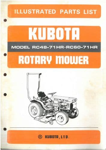 Kubota Rotary Mower RC48-71HR RC60-71HR Parts Manual - ORIGINAL
