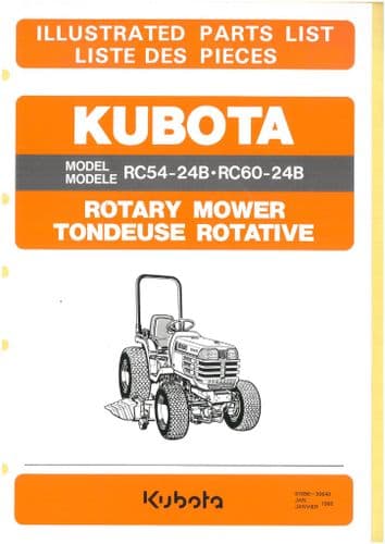 Kubota Rotary Mower RC54-24B-EC & RC60-24B Parts Manual - ORIGINAL