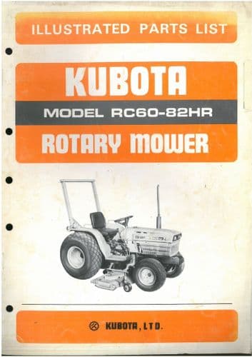 Kubota Rotary Mower RC60-82HR Parts Manual