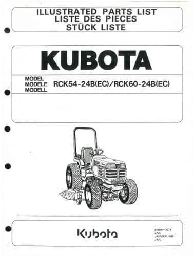 Kubota Rotary Mower RCK54-24B(EC) & RCK60-24B(EC) Parts Manual