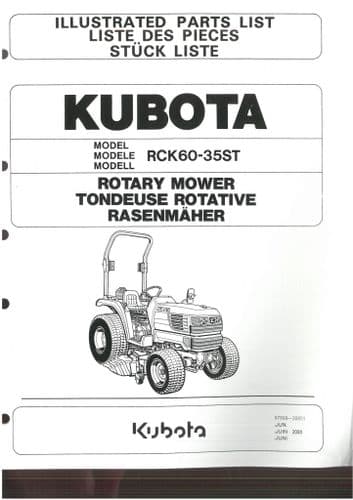 Kubota Rotary Mower RCK60-35ST Parts Manual