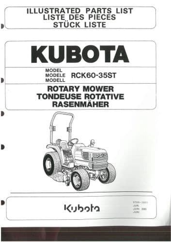 Kubota Rotary Mower RCK60-35ST Parts Manual