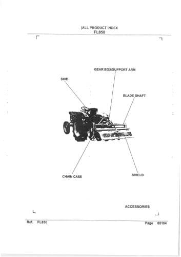 Kubota Rotary Tiller FL850 Parts Manual FL 850