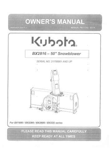 Kubota Snow Blower BX2816 - 50