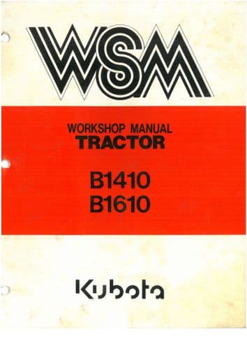 Kubota  Tractor B1410 B1610  Workshop Service Manual