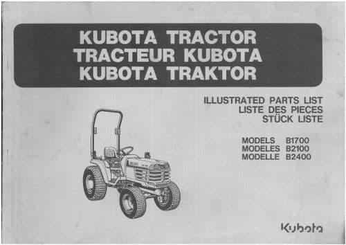 Kubota Tractor B1700 B2100 B2400 Parts Manual