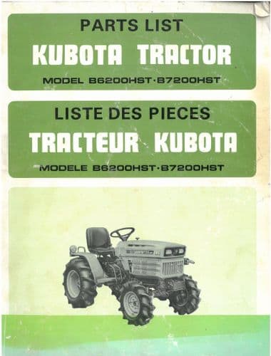 Kubota Tractor B6200HST B7200HST Parts Manual - B6200 & B7200 HST