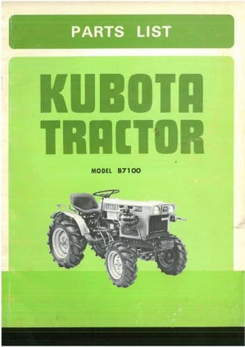 Kubota Tractor B7100 Parts Manual - B 7100