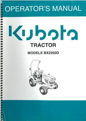 Kubota Tractor BX2350D - Operators Manual - 2350D