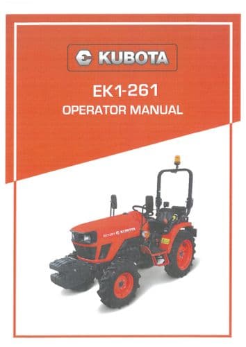 Kubota Tractor EK1-261 Operators Manual