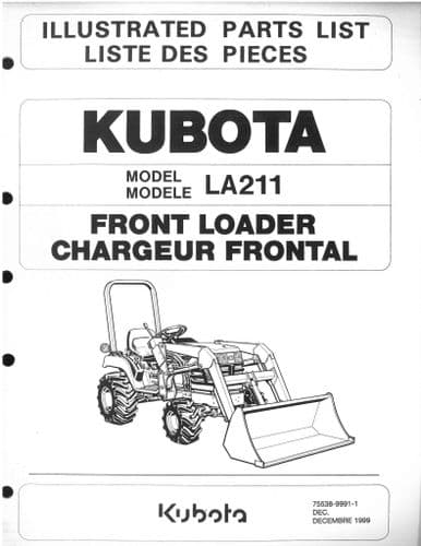 Kubota Tractor Front Loader LA211 Parts Manual