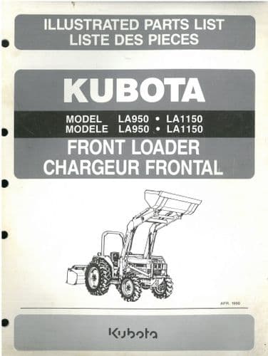 Kubota Tractor Front Loader LA950 LA1150 Parts Manual