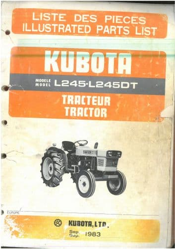 Kubota Tractor L245 L245DT Parts Manual