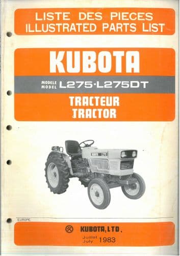 Kubota Tractor L275 L275DT Parts Manual