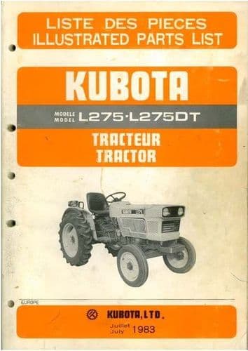 Kubota Tractor L275 L275DT Parts Manual