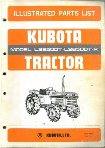 Kubota Tractor L2850DT L2850DT-R Parts Manual L 2850 DT R
