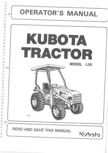 Kubota Tractor L35 Operators Manual
