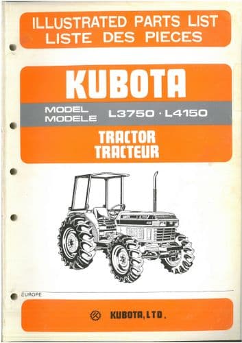 Kubota Tractor L3750 L4150 Parts Manual L 3750 4150