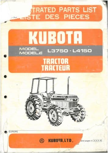 Kubota Tractor L3750 L4150 Parts Manual L 3750 4150 - ORIGINAL