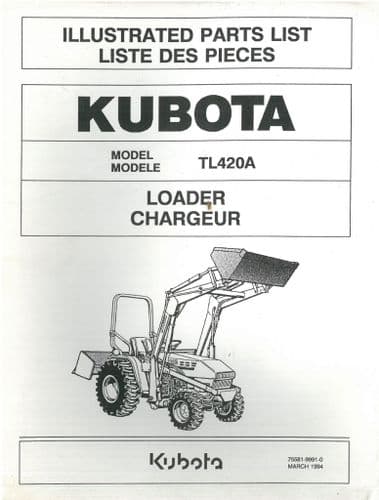 Kubota Tractor Loader TL420A Parts Manual TL 420 A