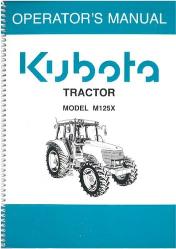 Kubota Tractor M125X Operators Manual - M125 X, M 125X, M 125 X