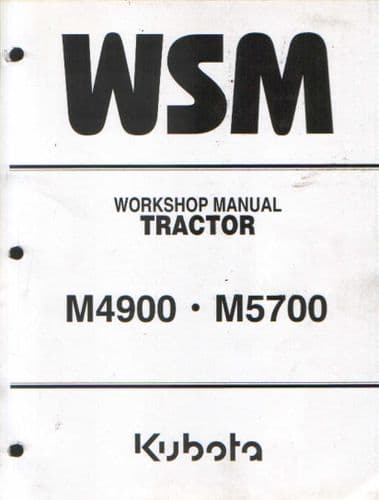 Kubota Tractor M4900 M5700 Service Workshop Manual - ORIGINAL