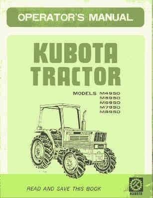 Kubota Tractor M4950 M5950 M6950 M7950 M8950 and DT Operators Manual