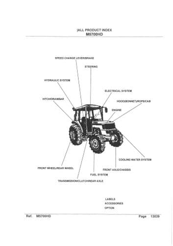 Kubota Tractor M5700HD Parts Manual