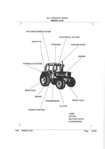 Kubota Tractor M5950-CAB Parts Manual