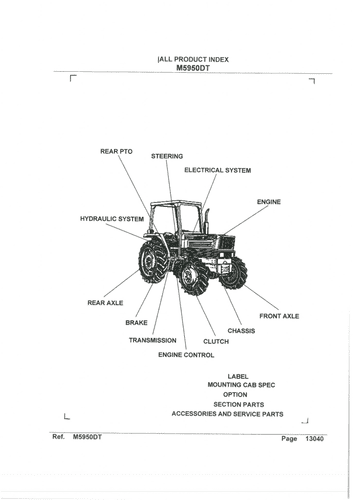 Kubota Tractor M5950DT Parts Manual