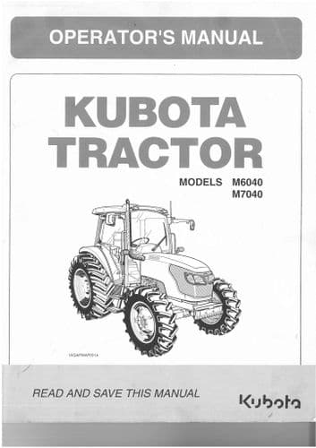 Kubota Tractor M6040 & M7040 Operators Manual