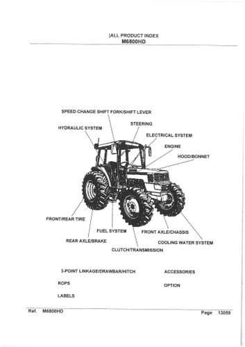Kubota Tractor M6800HD Parts Manual