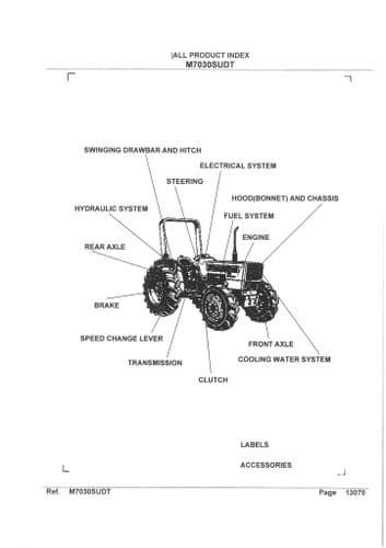 Kubota Tractor M7030SUDT Parts Manual