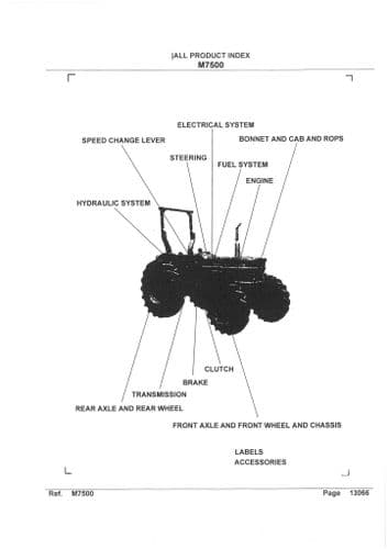 Kubota Tractor M7500 Parts Manual