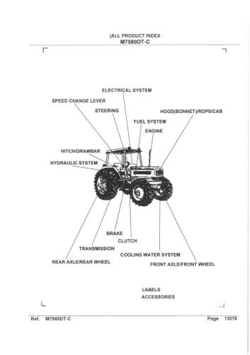 Kubota Tractor M7580DT-C Parts Manual