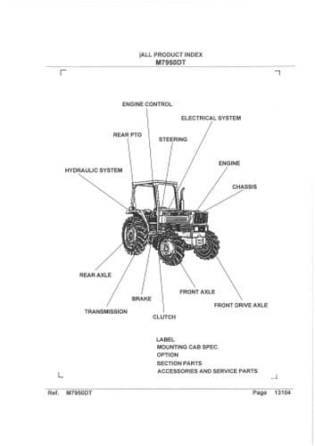Kubota Tractor M7950DT Parts Manual