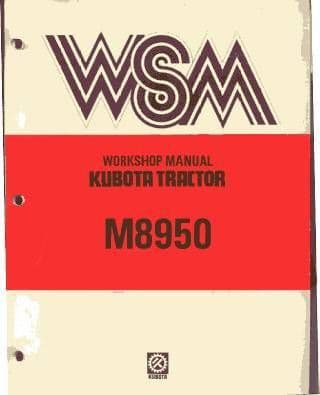 Kubota Tractor M8950 Service Workshop Manual