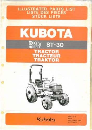 Kubota Tractor ST30 Parts Manual - ORIGINAL