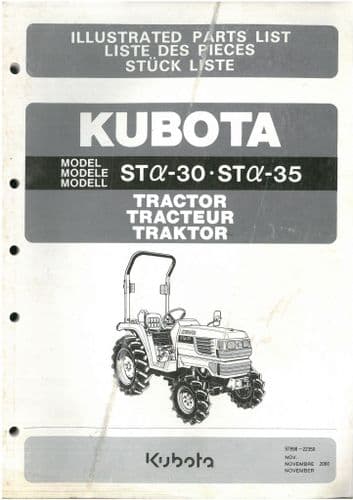 Kubota Tractor STa-30 STa-35 Parts Manual - STa30 STa35