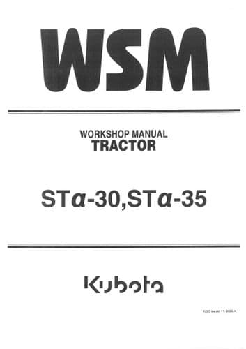 Kubota  Tractor STa-30 STa-35  Workshop Service Manual